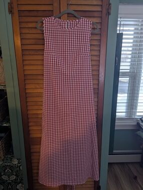 SHEIN Red and White Gingham Dress